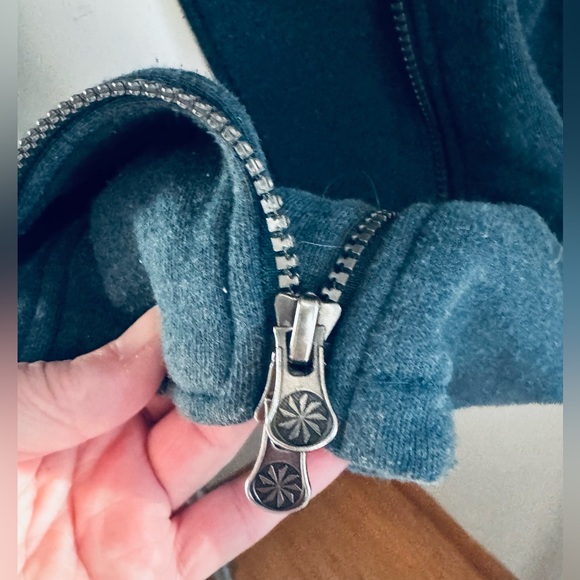 Athleta Long Peplum Soft Full Zip Jacket Heathered Teal Sz M - Style 918928 - Picture 6 of 10